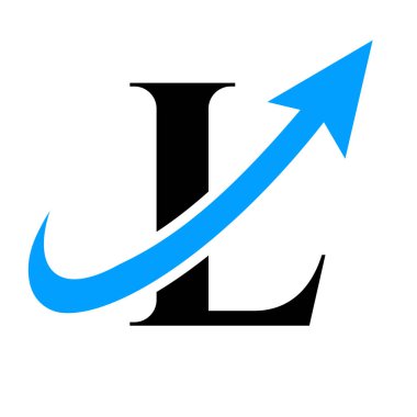 L Harfi Finans Logosu. Pazarlama ve Finansal İş Logosu. Büyüyen Pazarlama Oklu L Finansal Logo Şablonu
