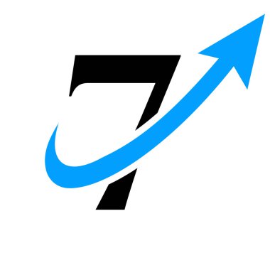Mektup 7 Finans Logosu. Pazarlama ve Finansal İş Logosu. Pazarlama Büyüme Oklu 7 Finansal Logo Şablonu