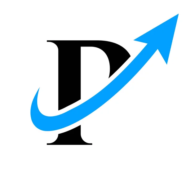 Буква Логотип Маркетинга Финансового Бизнеса Шаблон Финансового Логотипа Стрелкой Роста — стоковый вектор