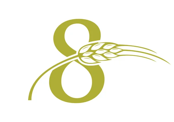 Letter Agriculture Logo Farming Sign Agriculture Logo Alphabet Template Vector — Stok Vektör