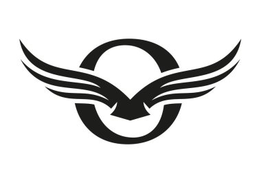 O Kanadı Logo Tasarımı. İlk Uçan Kanat O Harf Logosu. Harf O Kanat Sembol Kavramı