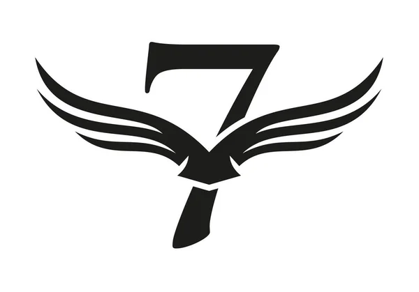Carta Wing Logo Design Ala Voo Inicial Logotipo Letra Carta — Vetor de Stock