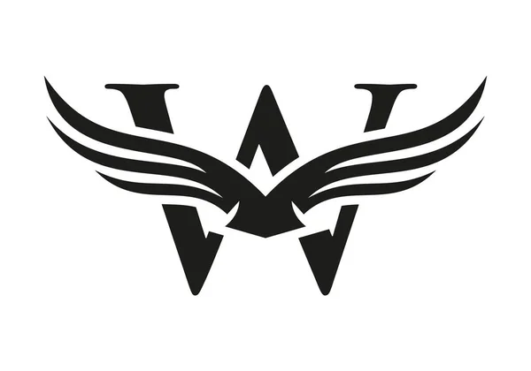 Логотип Буквы Логотип Первого Летающего Крыла Буква — стоковый вектор