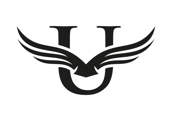 Επιστολή Wing Σχεδιασμός Λογότυπο Αρχικό Λογότυπο Ιπτάμενης Πτέρυγας Επιστολή Φτερά — Διανυσματικό Αρχείο
