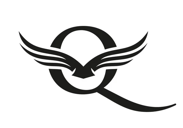Επιστολή Wing Σχεδιασμός Λογότυπο Αρχικό Λογότυπο Ιπτάμενης Πτέρυγας Επιστολή Φτερά — Διανυσματικό Αρχείο