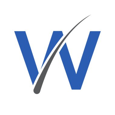 W harfi vektör şablonundaki saç tedavi logosu. Dermatoloji logosu tasarımı, saç bakımı. Kepek önleyici şampuan için ikon. Kepeğe karşı yağ tasarımı