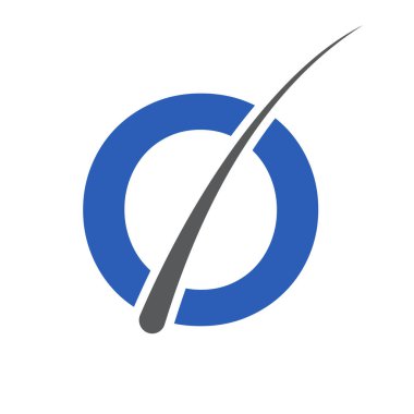 O harfi vektör şablonundaki saç tedavisi logosu. Dermatoloji logosu tasarımı, saç bakımı. Kepek önleyici şampuan için ikon. Kepeğe karşı yağ tasarımı