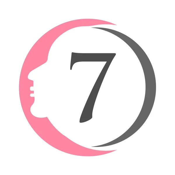 手紙7スパ ビューティーロゴテンプレート アイコン ブランド アイデンティティ 女性のシンボルに使用される美容女性のロゴ — ストックベクタ