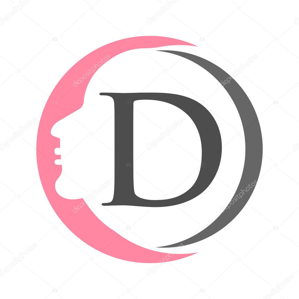 Letter D Spa And Beauty Logo Template. Beauty Woman Logo Used For Icon, Brand, Identity, Spa, Feminine Symbol