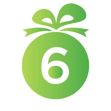 Mektup 6 Hediye Kutusu Logosu. Giftbox Simgesi Kutlama Logo Elemanı Şablonu