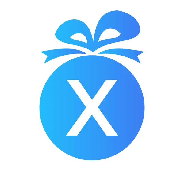 Carta Logotipo Caixa Presente Giftbox Icon Celebration Logo Element Template — Vetor de Stock