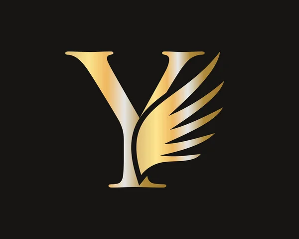 Lettera Trasporto Logo Design Logo Iniziale Della Lettera Dell Ala — Vettoriale Stock