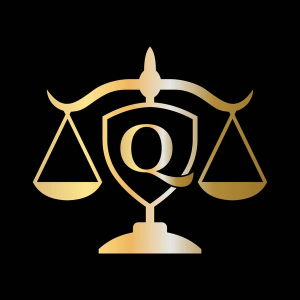 初始字母Q律师事务所标志 字母Q概念中的法律标志和律师 — 图库矢量图片