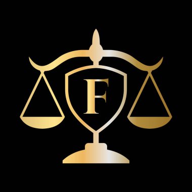 Initial Letter F Law Firm Logo. Legal Logo and Lawyers in Alphabet Letter F Concept
