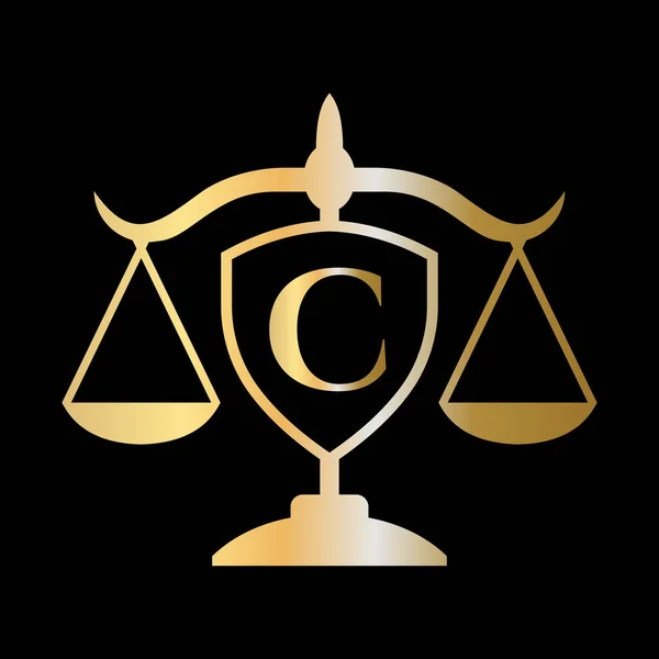 Carta Inicial Law Firm Logo Logotipo Legal Advogados Alfabeto Carta —  Vetores de Stock