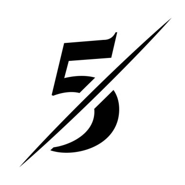 Mektup 5 Lüks, Güzellik ve Moda Logosu Tasarımı. Monogram Harf 5 Logotype Tasarım Vektör Şablonu