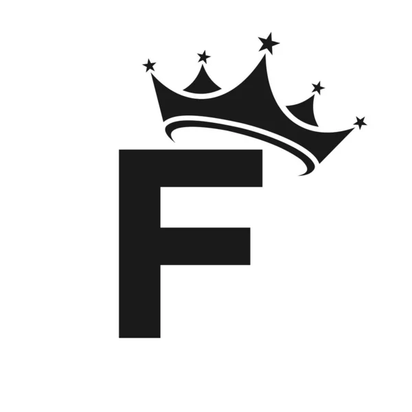 Letter Crown Logo Crown Logo Letter Vector Template Beauty Fashion — Stok Vektör