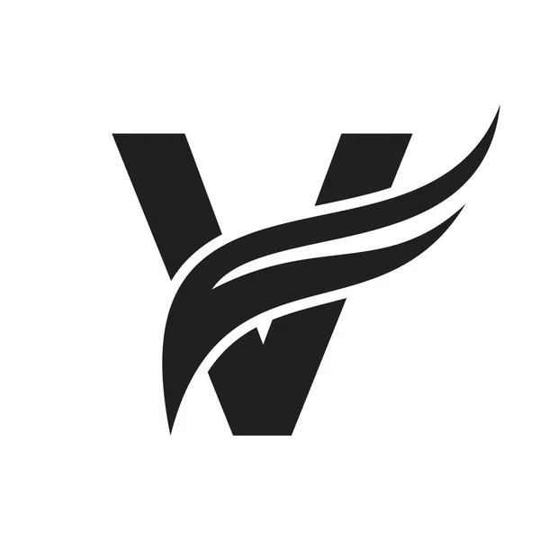 Letter Wing Logo Design Transportation Logo Letter Wings Concept — Stock Vector