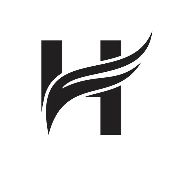 Буква Wing Design Транспорт Логотип Письмо Крылья Концепции — стоковый вектор