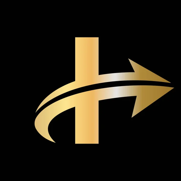Harfi Konseptli Finans Logosu Pazarlama Finansal Logosu Büyüyen Pazarlama Okuyla — Stok Vektör