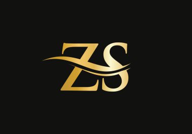 İş ve şirket kimliği için ZS Linked Logo. Yaratıcı Harf ZS Logo Vektörü