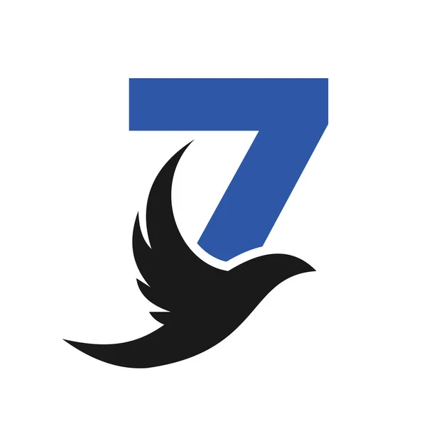 Letter Flying Bird Logo Template Vector Sign Dove Bird Logo — Wektor stockowy