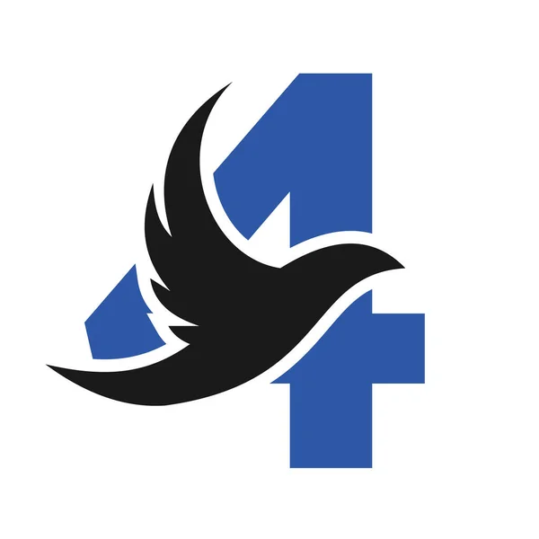 Carta Flying Bird Logo Plantilla Vector Sign Logotipo Pájaro Paloma — Archivo Imágenes Vectoriales