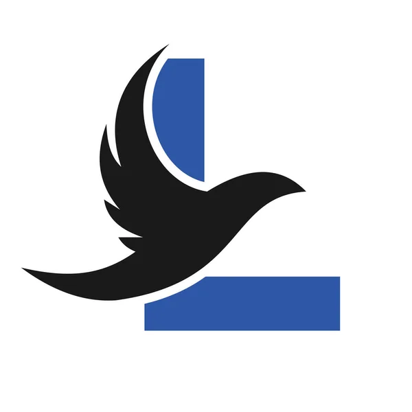Lettre Modèle Logo Oiseau Volant Signe Vectoriel Logo Dove Bird — Image vectorielle