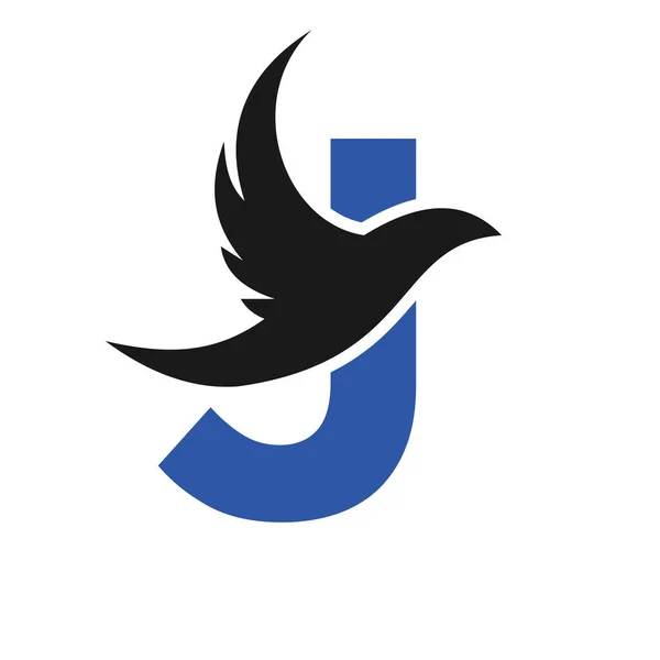 Буква Логотип Летающей Птицы Векторный Знак Логотип Голубя Букве Концепция — стоковый вектор