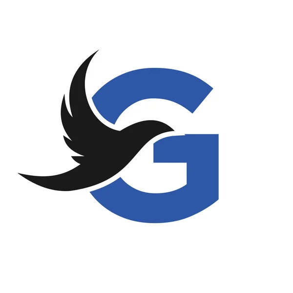 Буква Flying Bird Логотип Векторный Знак Логотип Голубя Букве — стоковый вектор