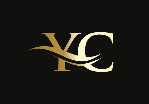 Initial Gold Letter Logo Design Logo Design Modern Trendy —  Vetores de Stock