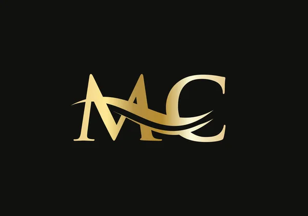 Initial Gold Letter Logo Design Logo Design Modern Trendy — Image vectorielle