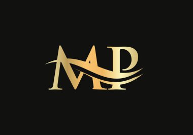 Elegant and stylish MP logo design for your company. MP letter logo. MP Logo for luxury branding.