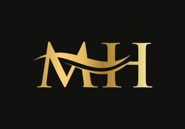 İlk monogram harfi MH logo tasarım vektörü. Modern modayla MH harf logosu tasarımı