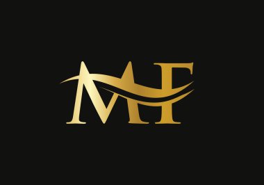 Modern harf MF logo tasarımı Vektörü. İlk bağlı harf MF logo tasarımı, yaratıcı, minimal ve modern trend
