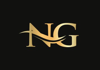 İlk bağlı NG logo tasarımı. Modern modaya uygun NG logo tasarım vektörü