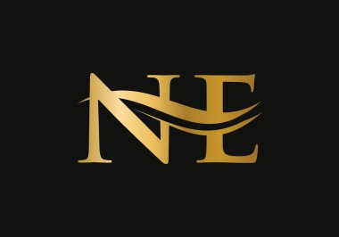 NE harfli ilk logo tasarım vektör şablonu minimal ve modern modaya uygun. NE logo tasarımı