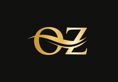 Su Dalgası OZ Logo Vektörü. İş ve şirket kimliği için Swoosh Mektup OZ Logo Tasarımı