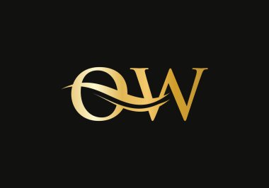 İlk Mektup OW, iş ve şirket kimliği için logoya bağlandı. Modern modayla Modern Harf OW Logo Vektör Şablonu