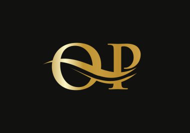 Elegant and stylish OP logo design for your company. OP letter logo. OP Logo for luxury branding.