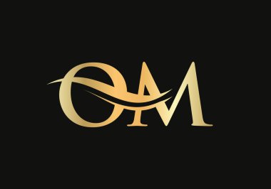Su dalgası konseptli Premium Letter OM Logo Tasarımı. Modern modayla OM harf logosu tasarımı