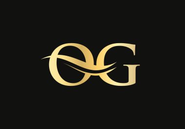 İlk bağlı harf OG logo tasarımı. Modern modayla modern harf OG logo tasarım vektörü