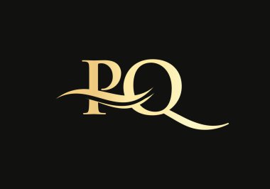 Lüks markalaşma için modern PQ logosu. İlk PQ harfi iş logosu tasarım vektörü