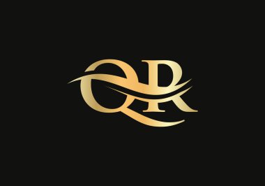 Mektup QR, iş ve şirket kimliği için Logo Bağlantılı. Modern modaya uygun QR Logo Vektör Şablonu