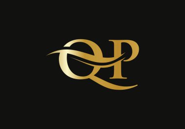 Şirketiniz için zarif ve şık QP logo tasarımı. QP harfi logosu. Lüks markalaşma için QP Logosu.