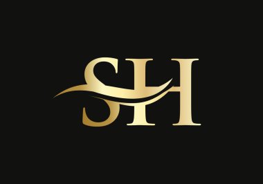 İlk monogram harfi SH logo tasarım Vektörü. Modern modayla SH harf logosu tasarımı