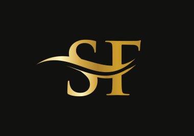 Modern letter SF logo design Vector. Initial linked letter SF logo design with creative, minimal and modern trendy
