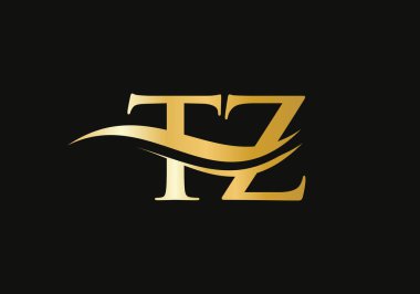 Su Dalgası TZ Logo Vektörü. Swoosh Letter TZ Logo Tasarımı İş ve şirket kimliği