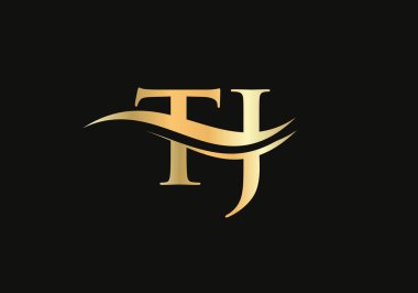İş ve şirket kimliği için TJ Logo Tasarımı Mektubu. Lüks konseptli yaratıcı TJ harfi