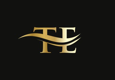 Başlangıç TE harfi iş logosu tasarım vektör şablonu minimal ve modern modayla. TE logo tasarımı